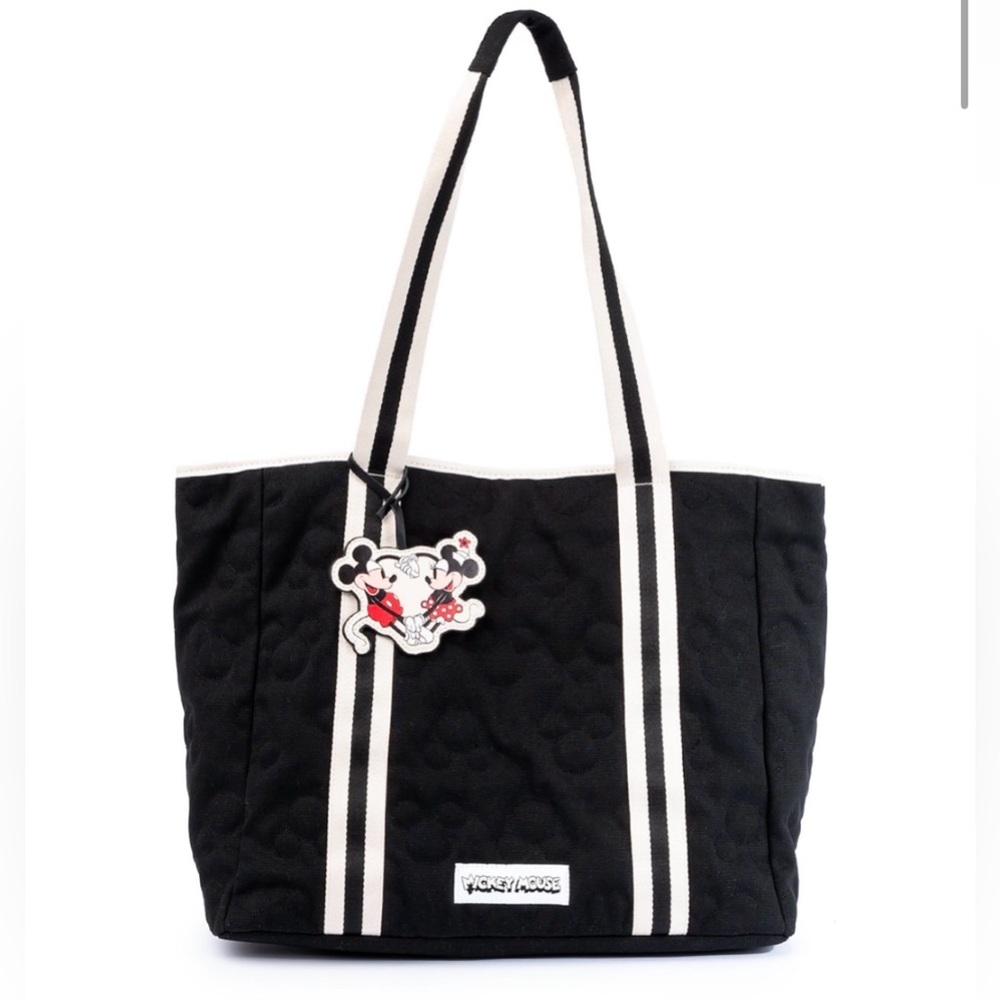 DISNEY MICKEY QUILTED TOTE BAG 
COLOR BLACK AND WHITE